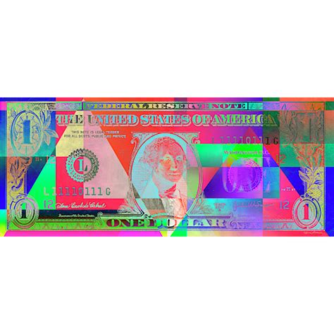 Obverse Of A Colorized One U S Dollar Bill T Shirt By Serge Averbukh