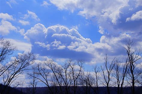 Fluffy Clouds In Blue Sky