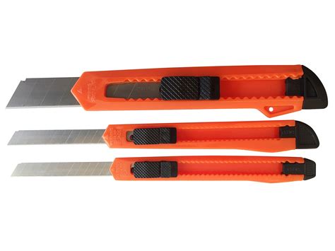 Red Box Cutterutility Knife 3 Pack Retractable Snap Off Blades