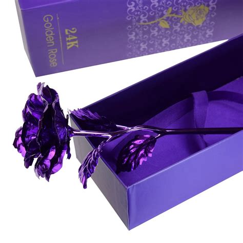 Review For Purple Rose Prociv Gold Foil 24k Rose Flowers In T Box