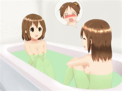 Shizupu Hirasawa Ui Hirasawa Yui K On 2girls Back Bath Bathroom Bathtub Blush