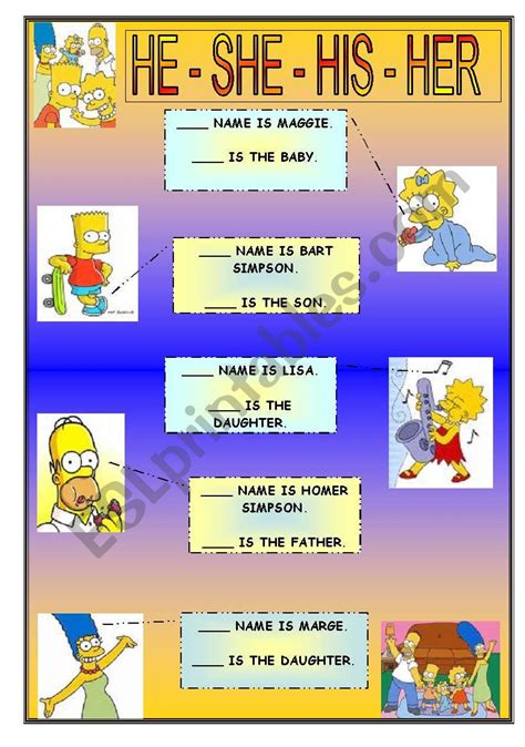 he she his her esl worksheet by lekangel