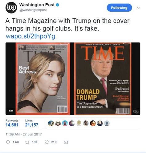 Fake News Trump Golf Resorts Display Fake Time Magazine Cover Bbc News