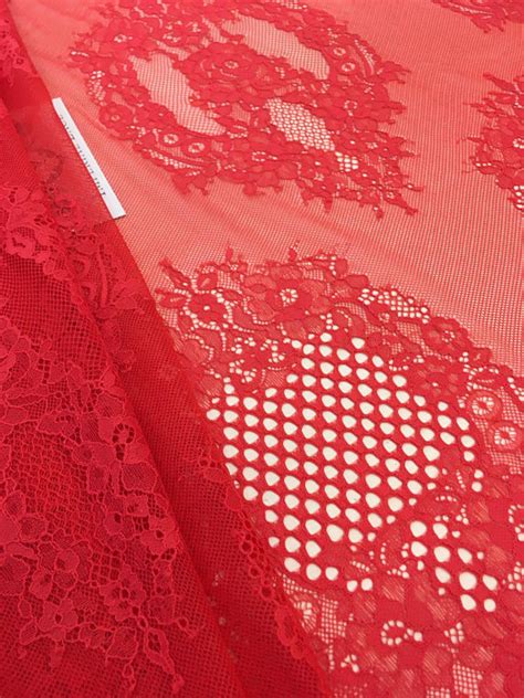 Red Lace Fabric Chantilly Lace Lace Fabric From