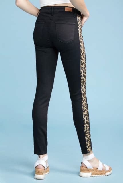 Judy Blue Leopard Side Stripe Skinny Jeans EBay
