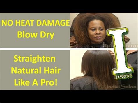 If you add blow drying and styling on top of bleaching, you can really damage your 'do, causing hair breakage, a dull look, and split ends. How To | Blow Dry Natural Hair Straight | NO HEAT DAMAGE ...