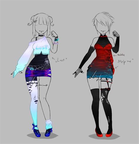 Outfit Design 253 254 Open By Lotuslumino On Deviantart