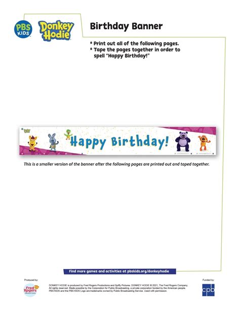 Donkey Hodie Birthday Party Banner Kids Pbs Kids For Parents