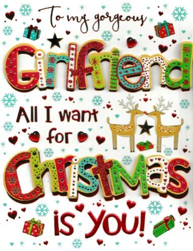 Cute For My Girlfriend Large Christmas Card 3 X Cards To Choose From