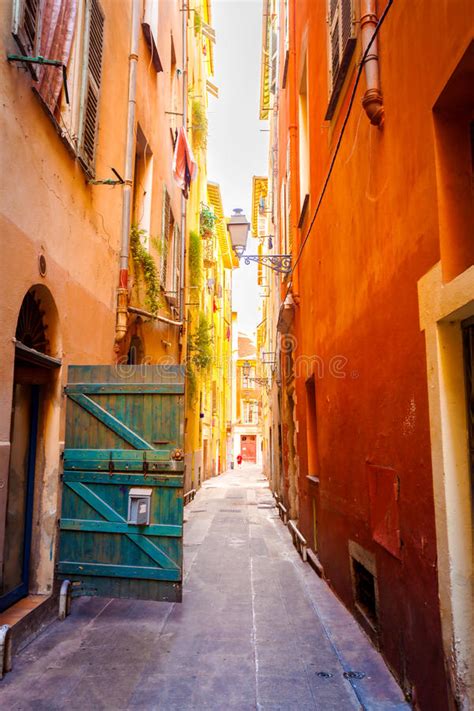 Narrow Street In Old Part Of Nice Stock Photo Image Of France