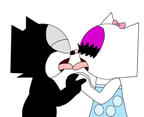 felix and kitty doing a french kiss by marcospower1996 on deviantart