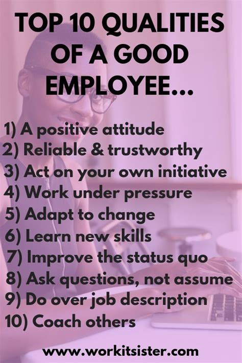 Top 10 Qualities of a Good Employee | Good employee, Job interview