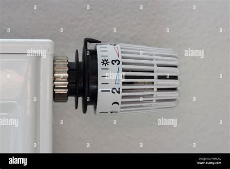Thermostat Closeup Radiator Temperature Adjustment Knob Stock Photo