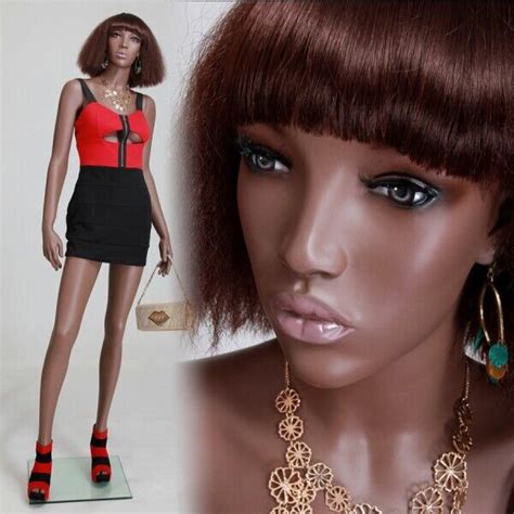 African American Womens Full Body Realistic Fiberglass Mannequin With