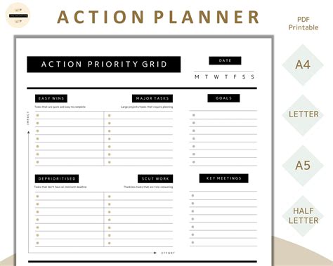 Action Plan Template To Do List Daily Planner Action Etsy Australia