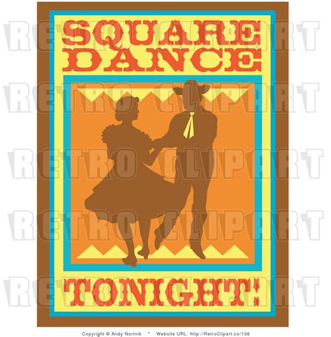 Royalty Free Retro Vector Clip Art Of A Square Dancing Tonight Sign By