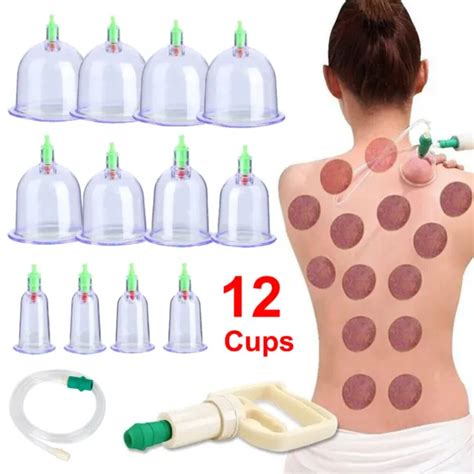 12 Cups Set Medical Chinese Body Vacuum Cupping Healthy Suction Therapy Massage 999 Picclick