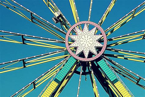 Carnival Ride Ferris Wheel Detail Stock Image Image Of Lights Bulb