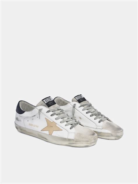 Super Star Sneakers With Gold Star And Laminated Foxing Golden Goose