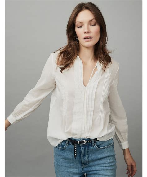 Cotton Voile Pintuck Blouse | Women's Shirts & Blouses | The White Company US