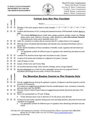 Fillable Online Co Saint Marys Md LUGM Form 046 CRITICAL AREA SITE PLAN