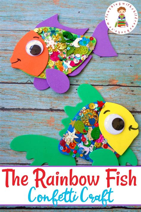 As students say their speech target, they get to take a fish off. A Simple Rainbow Fish Craft for Kids (with Free Template)