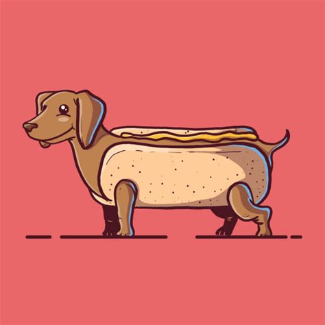 Cartoon Of The Weiner Dog In A Bun Illustrations Royalty Free Vector