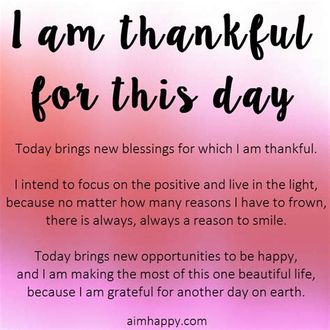 A Sincere Affirmation To Be Thankful For Another Day