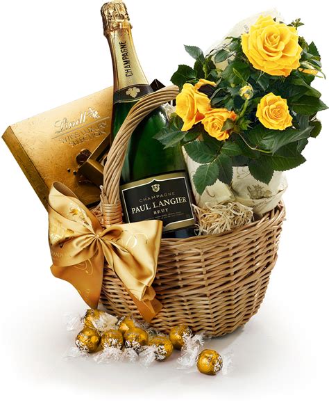 Valentines Day Roses And Chocolate T Basket With Champagne Regency