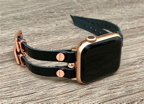 Black Italian Leather Apple Watch Band 38mm 40mm 42mm 44mm Etsy