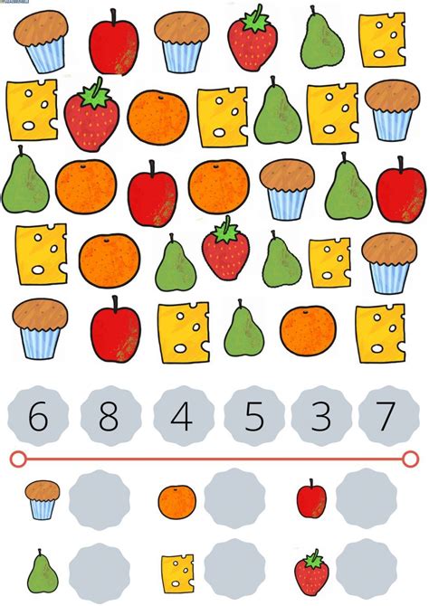 Counting Food Interactive Worksheet Preschool Food Worksheets