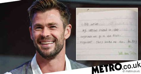chris hemsworth melts our hearts as he proudly shows off son s school work calling him his