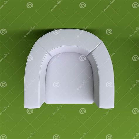 Circle Armchair In Corner Of The Room Top View Stock Illustration