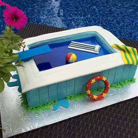 Life Is Better By The Pool Swimming Pool Cake Pool Cake Pool Birthday Cakes Swimming