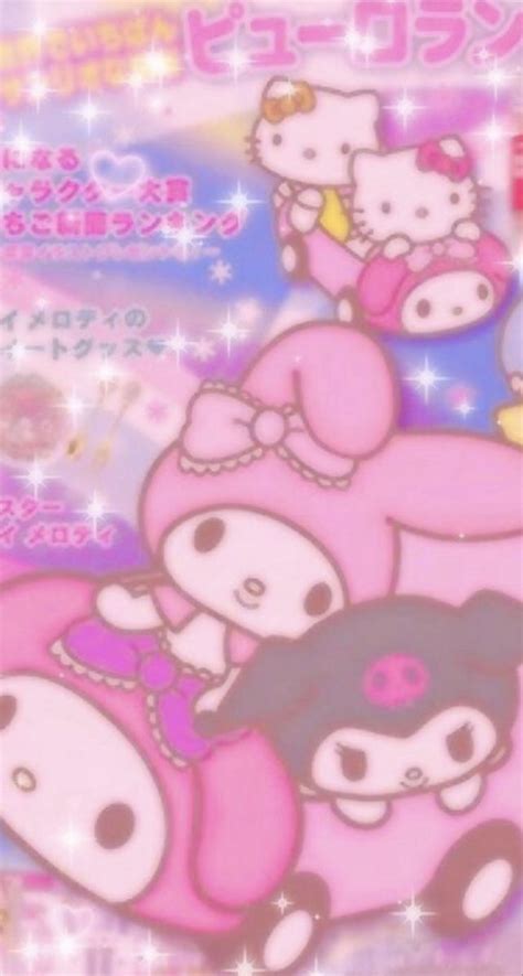 My Melody And Kuromi Aesthetic Pink Phone Background Hello Kitty