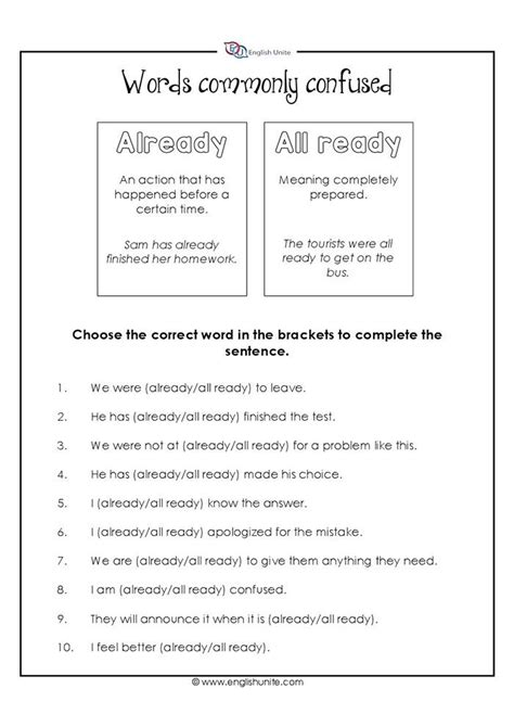 Commonly Confused Words Worksheet Thekidsworksheet