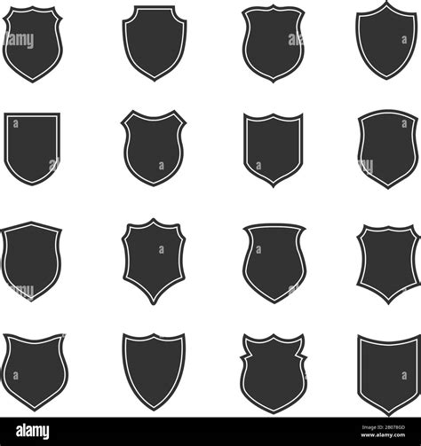 Shield Vector Silhouettes For Labels And Emblems Security Badges