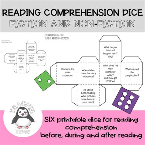 Reading Comprehension Dice Fiction And Non Fiction — Teachie Tings