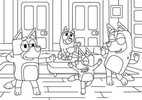 Bluey Dad Bandit Coloring Pages Coloring Cool