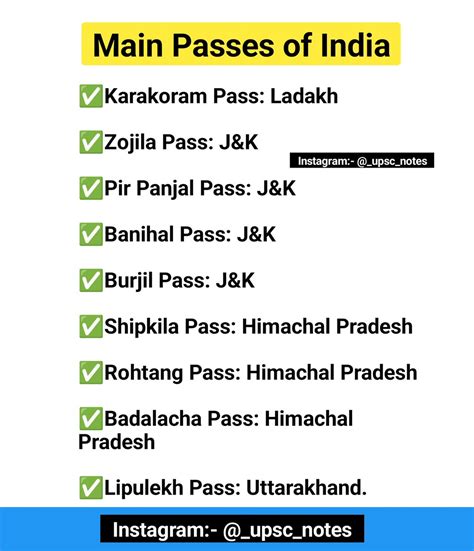 Important Passes In India Mountain Pass Is A Connectivity Route