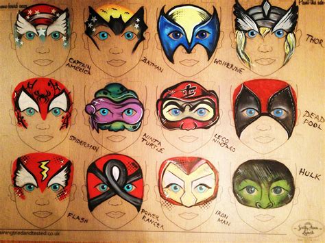 Best Templates Superhero Face Painting Designs