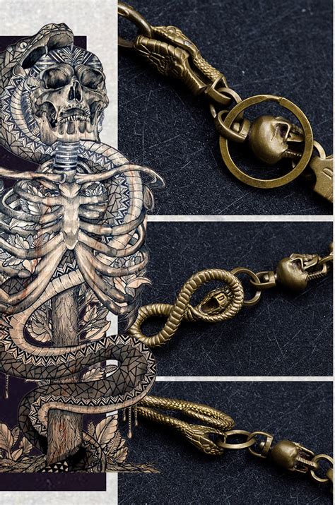 Snake Skull Biker Wallet Chain Holy Buyble