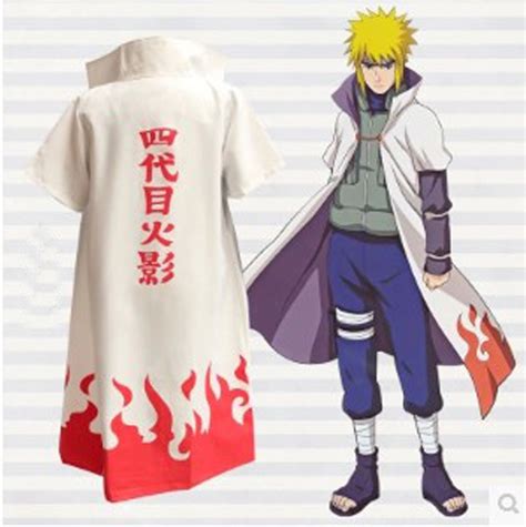 Anime Naruto Cosplay Costume Naruto 4th Hokage Cloak Robe White Cape