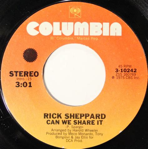 Rick Sheppard Can We Share It Releases Discogs