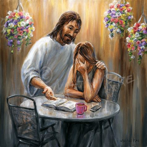 Jesus Comforts The Mourning Giclee Print On Paper Or Canvas Etsy