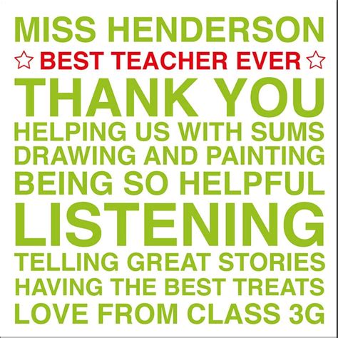 Personalised Best Teacher Ever Card And Tag By Megan Claire Best
