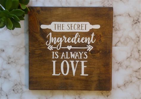 The Secret Ingredient Is Always Love Wood Sign Hand Painted Etsy