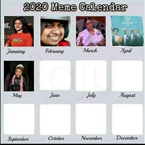 2021 Meme Calendar