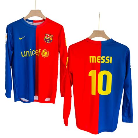 Messi Barcelona 2008 09 Full Sleeve Jersey Retro Collection