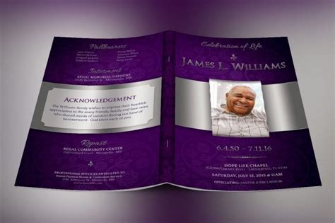 Lavender Dignity Funeral Program Template By Godserv Designs